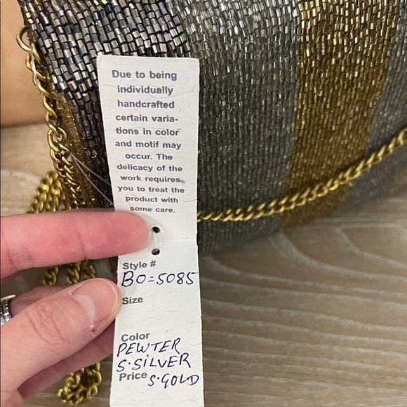 Moyna Silver and Gold Beaded Clutch - Picture 6 of 7